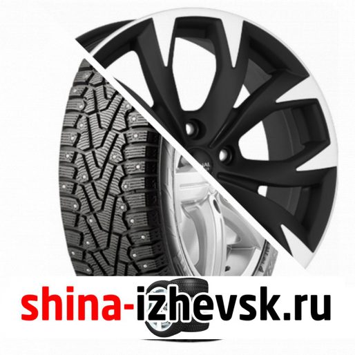 Колесо в сборе Pirelli Winter Ice Zero 225/65 R17 T 106 + СКАД KL-274 Mazda CX-5/Mazda 6 7xR17 5×114.3 ET50 DIA67.1 Черный матовый с полированным элементом в Ижевске